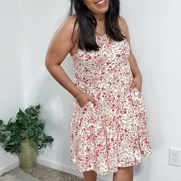 TWIRLING IN FLORALS OFFWHITE CREAM FLORAL DRESS - Picture 10 of 16